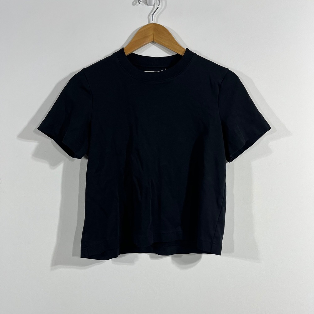 nu-in Retro Minimalist Ringer Crew Neck T-Shirt Womens Medium Coastal Preppy